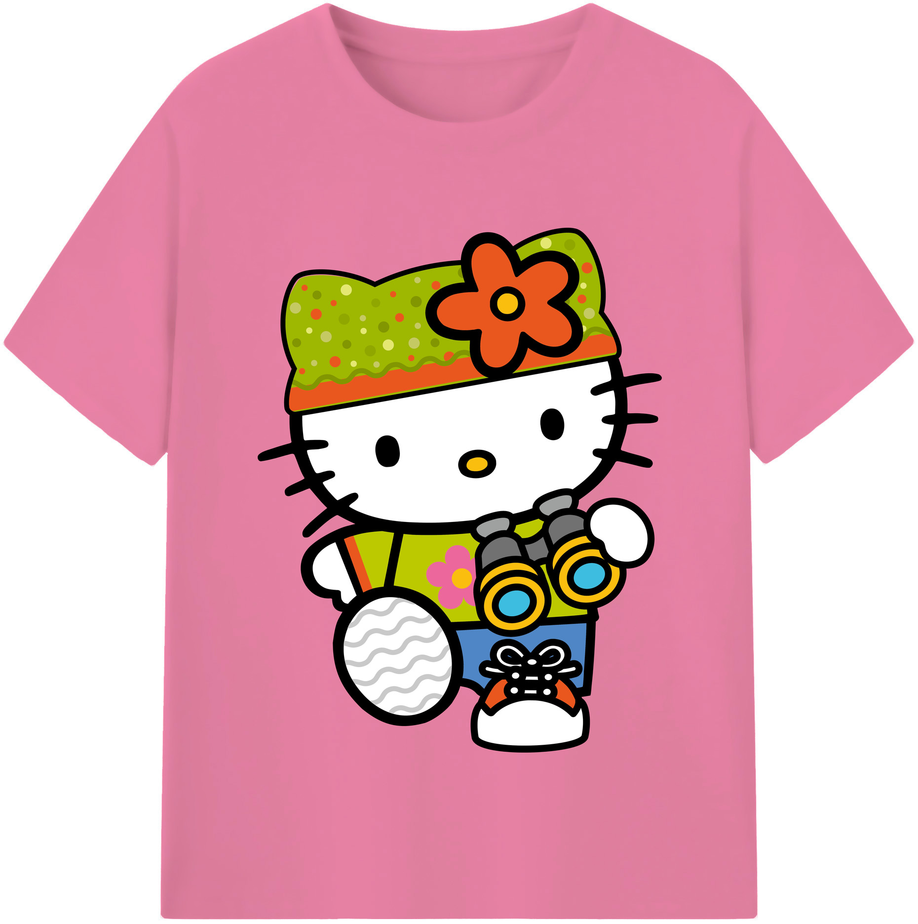 （画像用） Hello Kitty ハローキティ 綿100％半袖Tシャツ（フロントプリント）